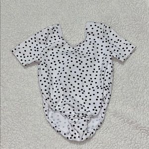 Black and white polka dot leotard